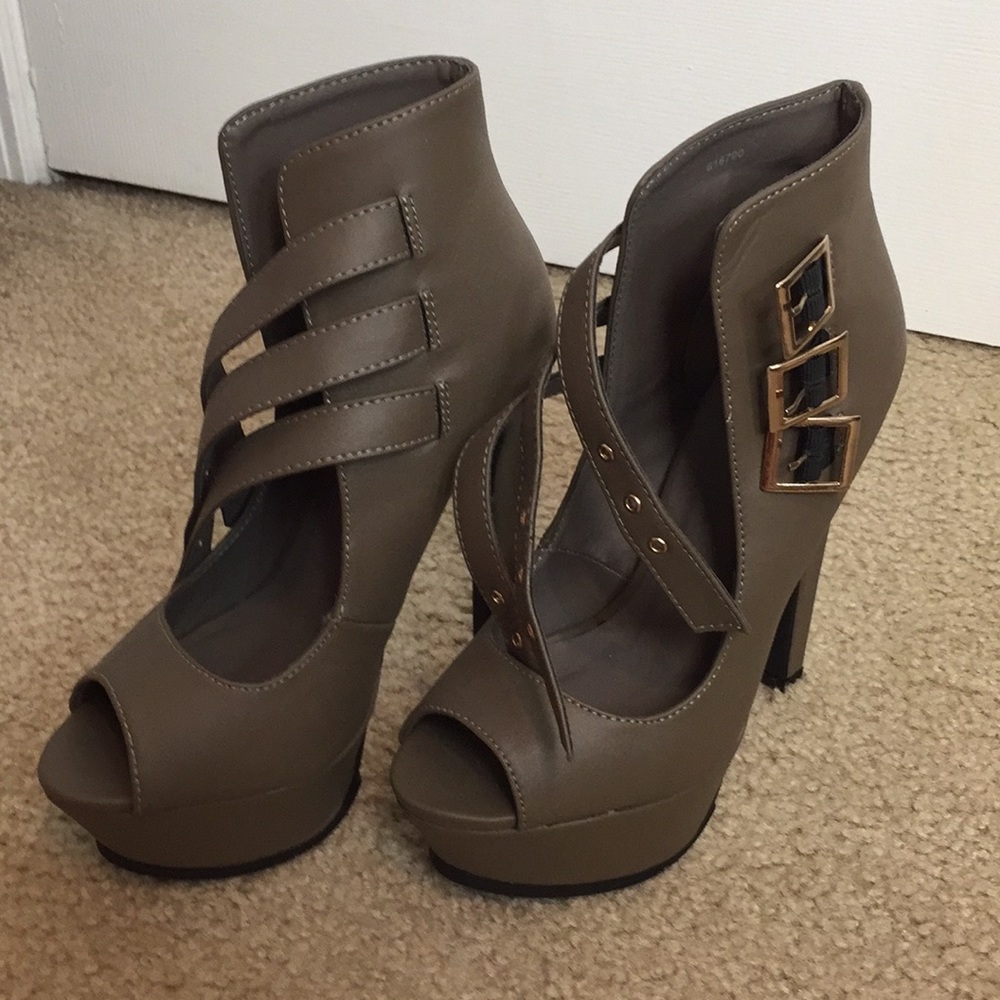 Taupe high heels